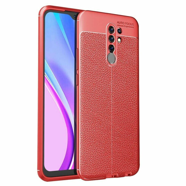 

Защитный чехол Deexe Leather Cover для Xiaomi Redmi 9 - Red