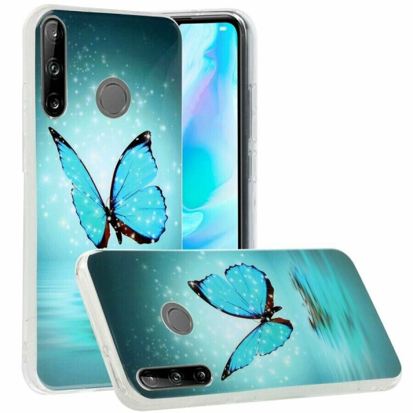 

Силиконовый (TPU) чехол Deexe LumiCase для Huawei P40 Lite E - Blue Butterfly