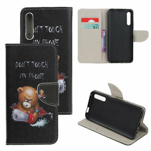 

Чехол-книжка Deexe Color Wallet для Huawei P Smart S - Brown Bear and Warning Words