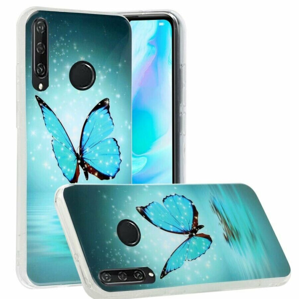 

Силиконовый (TPU) чехол Deexe LumiCase для Huawei Y6p - Blue Butterfly