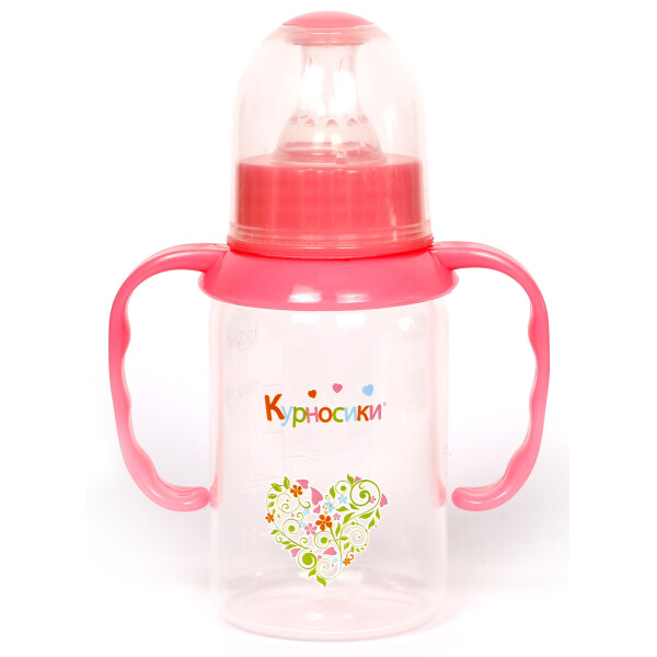 

Бутылочка Курносики круглая с ручками розовая 125 мл (7009)