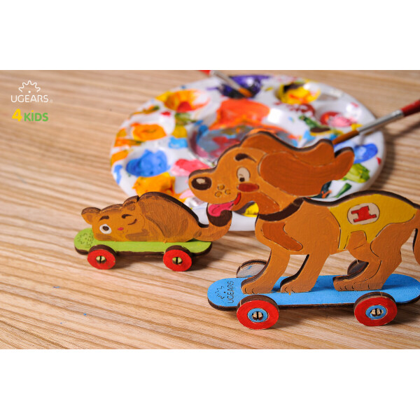 

3D модель-разрисовка Ukrainian Gears Котенок и щенок (20004)