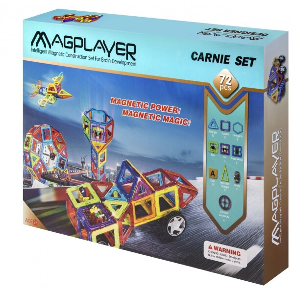 

Конструктор Magplayer магнитный набор 72 элемента (MPB-72)