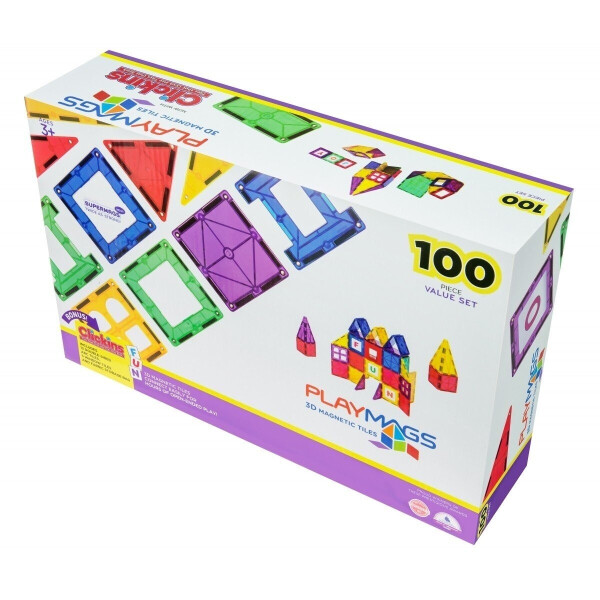 

Конструктор Playmags магнитный набор 100 элементів (PM151)