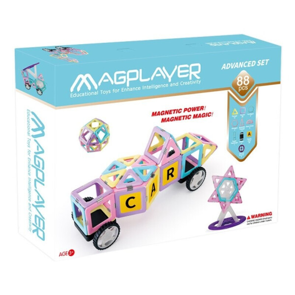 Конструктор Magplayer магнитный набор 88 элемента (MPH2-88)
