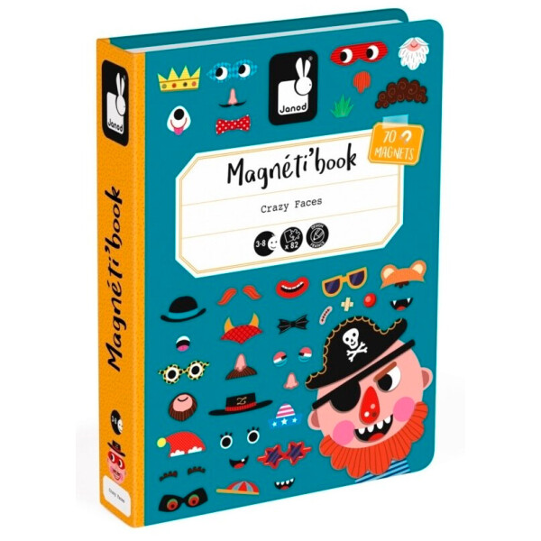 

Магнитная книга Janod Мальчик Смешные лица (J02716)