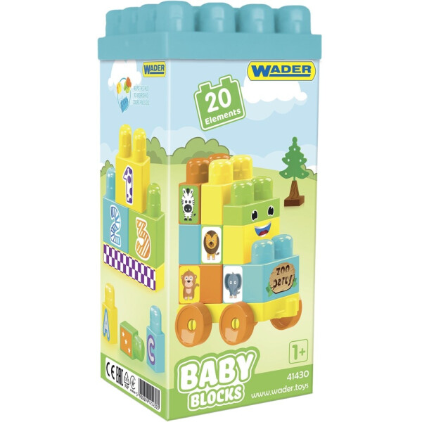 

Конструктор Wader Baby Blocks Мои первые кубики 20 элементов в коробке (41430)