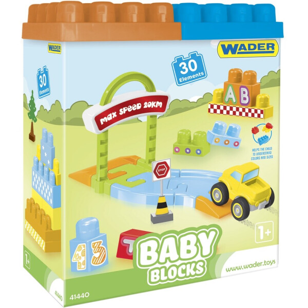 

Конструктор Wader Baby Blocks Мои первые кубики 30 элементов в коробке (41440)