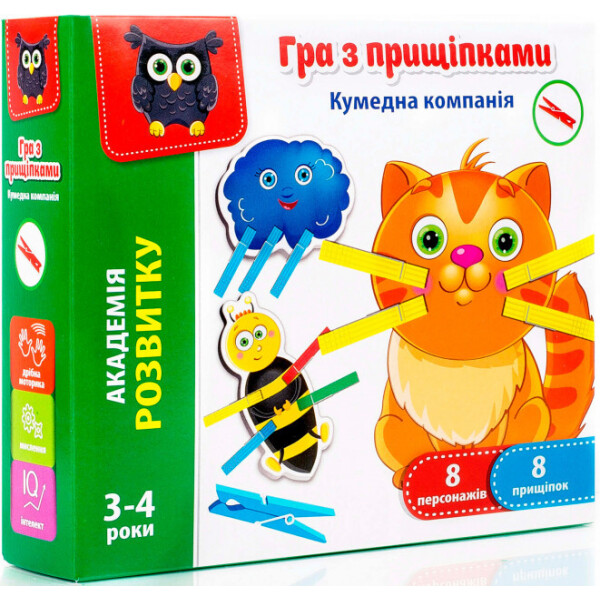 

Игра шнуровка Vladi Toys Забавная компания с прищепками на украинском языке (VT5303-14)