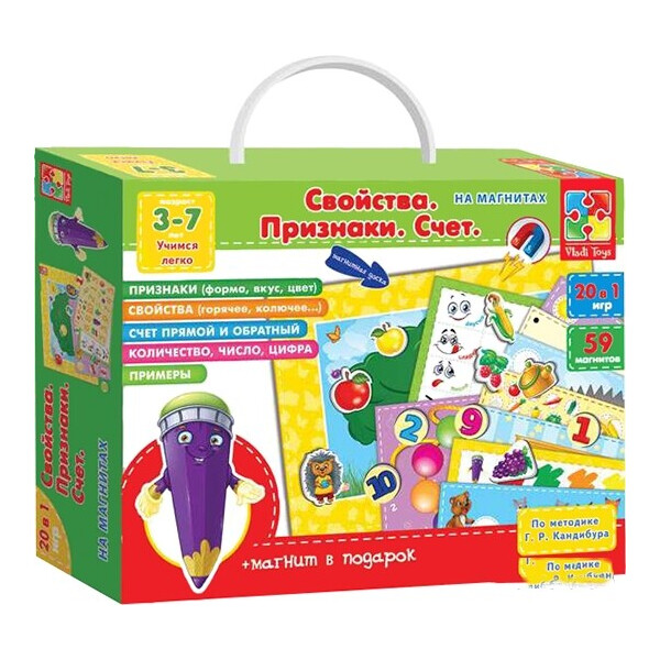 

Игра с магнитами Vladi Toys Свойства Признаки Счет укр (VT3501-01-1)
