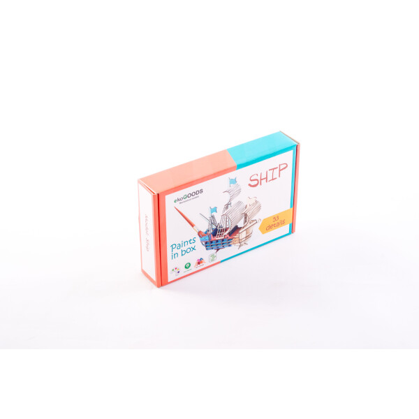 

Деревянный 3D пазл ekoGOODS корабль с набором красок (19872005)