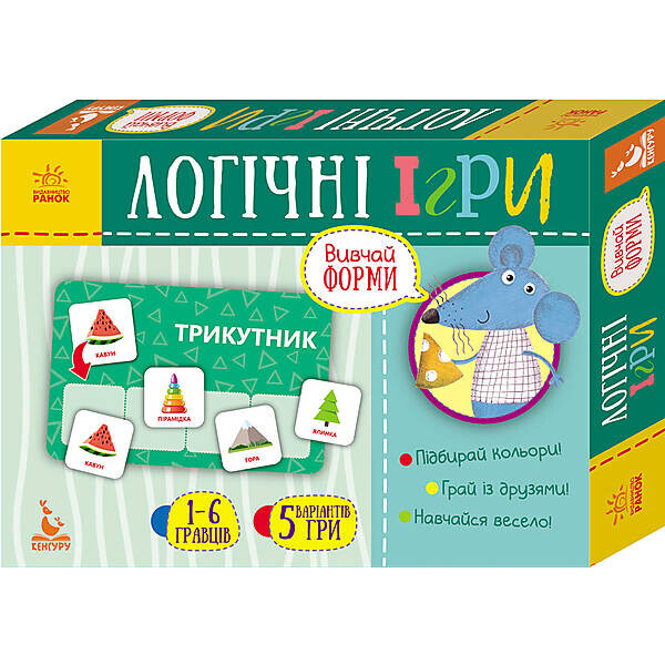 

Кенгуру Логические игры. 2+ Изучай формы. 24 карточки Укр (КН918002У)