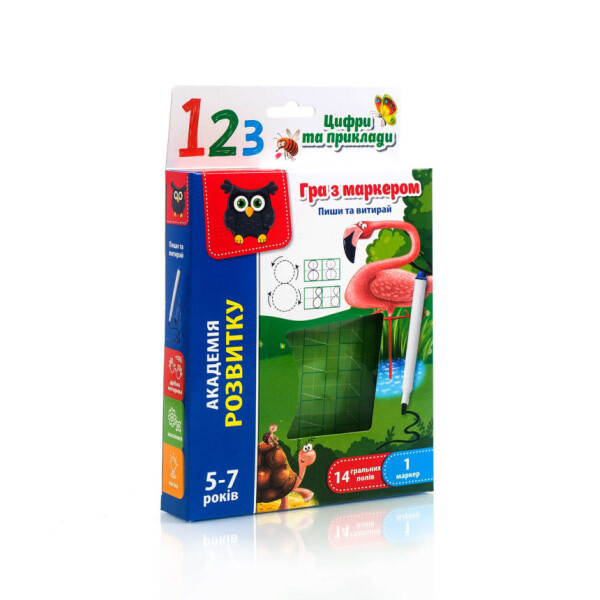 

Игра с маркером Vladi Toys Пиши и вытирай Цифры на украинском (VT5010-14)