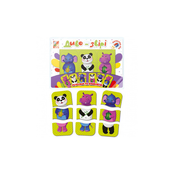 

Магнитные пазлы тройняшки Vladi Toys Чудо звери Зоопарк (VT3205-58)