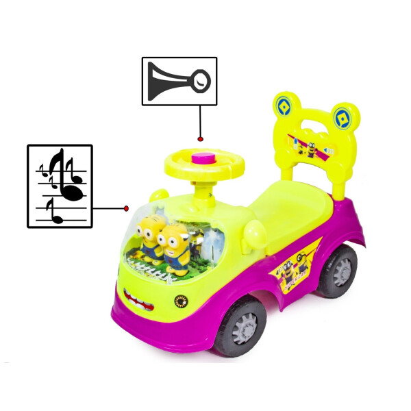 

Автомобиль-каталка толокар "Миньоны" 188-Pink-Yellow