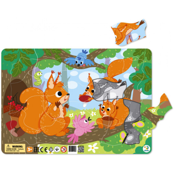 

Пазл с рамкой DoDo Белочки 21 элемент подложка (R300224)