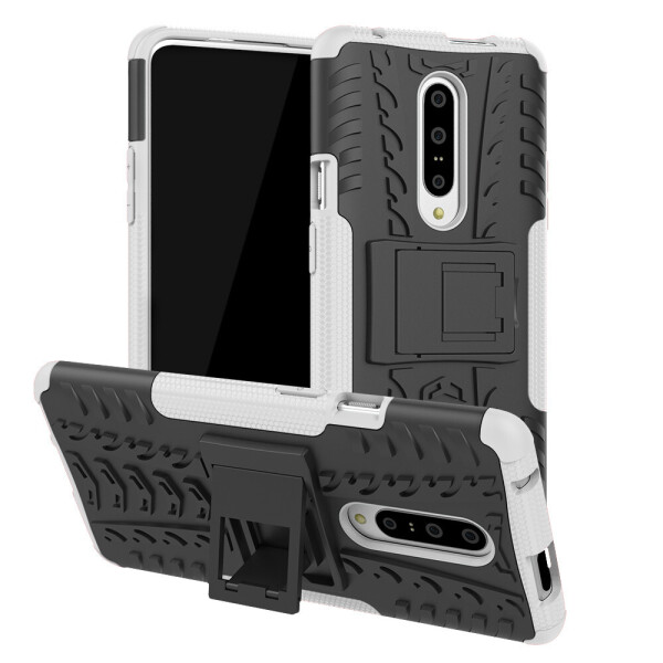 

Чехол Armored для OnePlus 7 Pro противоударный бампер с подставкой белый