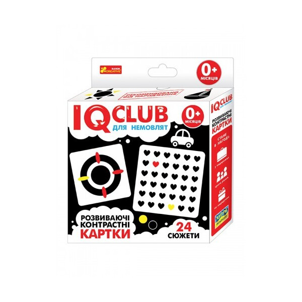 

Обучающие контрастные карточки для малышей 0+ укр IQ-club (13203013У)