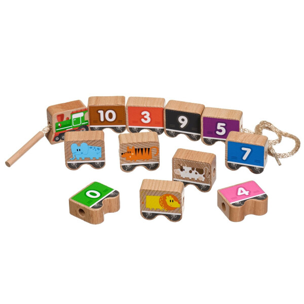

Игрушки из дерева Мир деревянных игрушек Шнуровка цифры Паровозик (Д401)