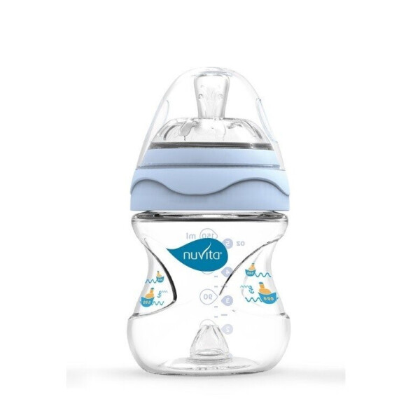 

Бутылочка для кормления Nuvita Mimic 150мл 0м Антиколиковая голубая (NV6010Blue)