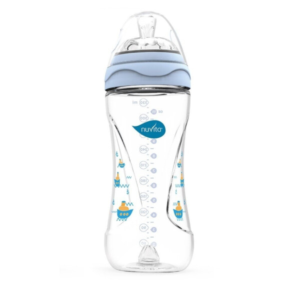 

Бутылочка для кормления Nuvita Mimic 330мл 4м Антиколиковая голубая (NV6050Blue)