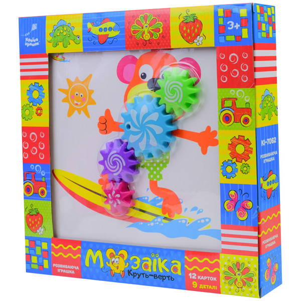

Игрушка Shantou Мозаика-шестеренка 9 деталей и 12 картинок (KI-7062)