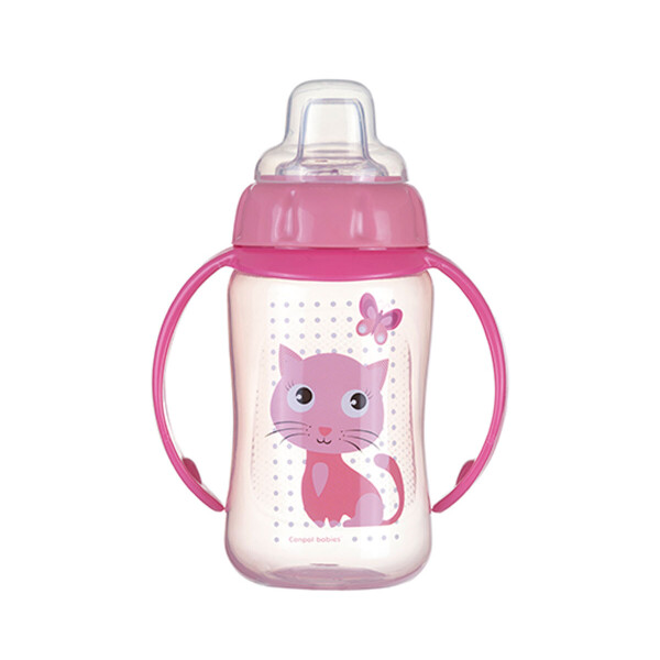

Тренировочная кружка Canpol Babies Котик с мягким носиком и ручками 320 мл (56/512_pin)