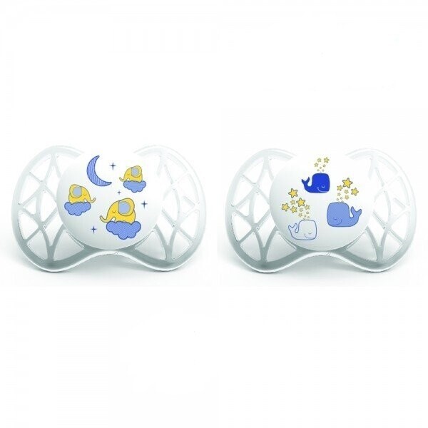 

Пустышка симметрическая Nuvita Air 0м+ 2 шт. светится в темноте (NV7063)