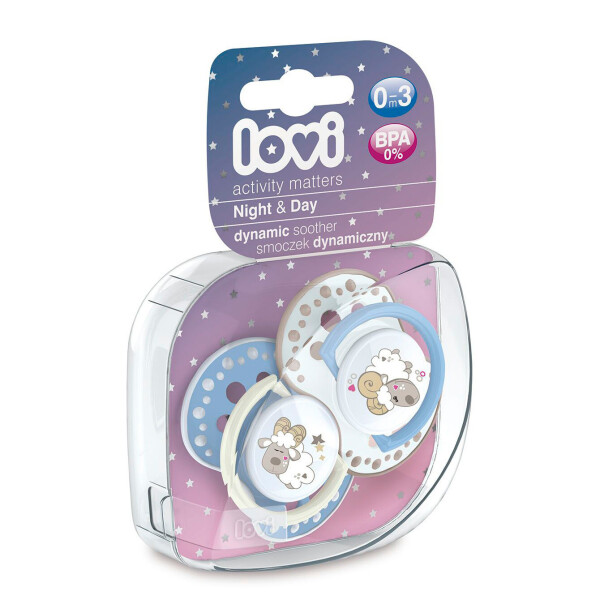 

Пустышка Lovi Night & Day силиконовая динамическая 0-3 мес 2 шт (22/809boy)