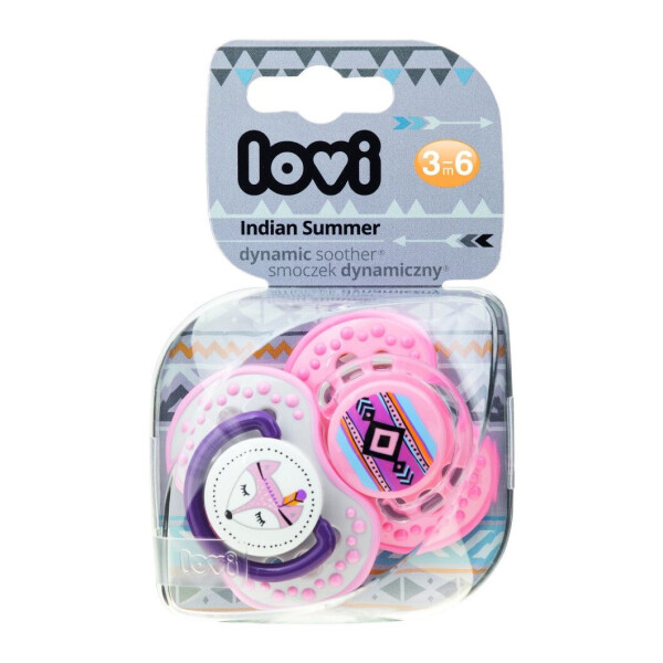 

Пустышка силиконовая Lovi Indian Summer Динамическая 3-6 мес 2 шт. (22/856girl)