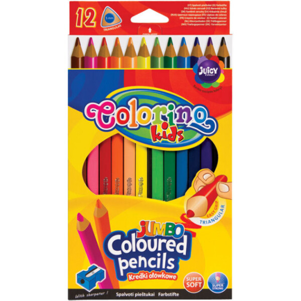 

Карандаши цветные Colorino Jumbo 17.5 см с точилкой 12 цветов (15530PTR/1)