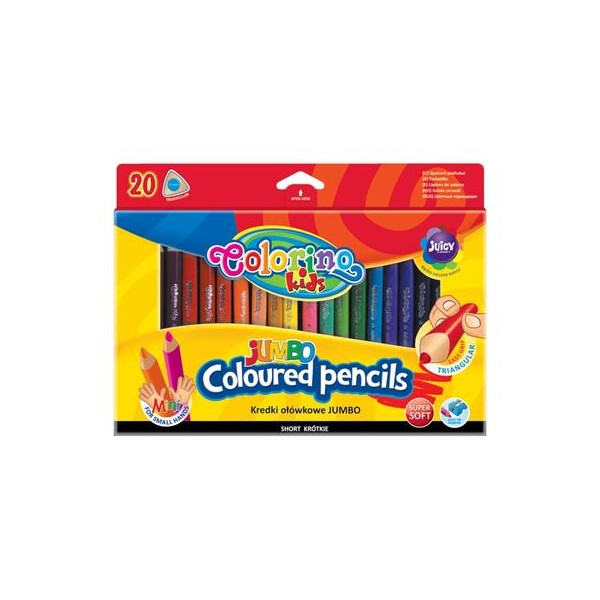 

Карандаши цветные треугольные Colorino Mini Jumbo 20 цветов с точилкой (32971PTR)