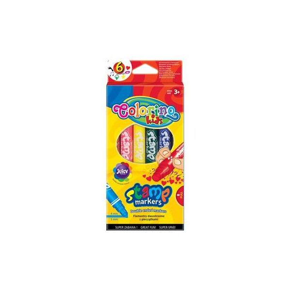

Фломастеры Colorino 6 цветов двусторонние со штампиком (36122PTR)