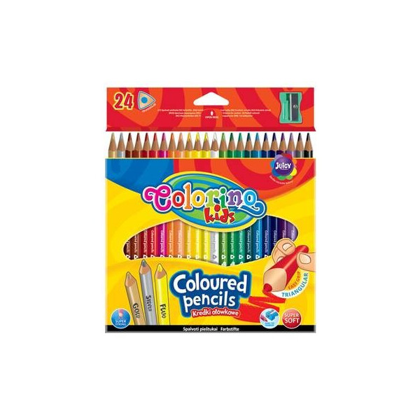 

Карандаши Colorino Треугольные 24 цвета с точилкой (57462PTR)