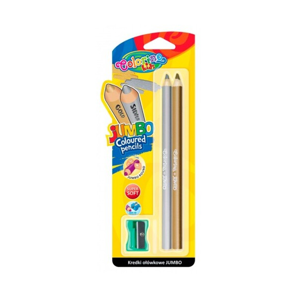 

Карандаши цветные Jumbo 2 шт точилка Colorino (51675PTR)