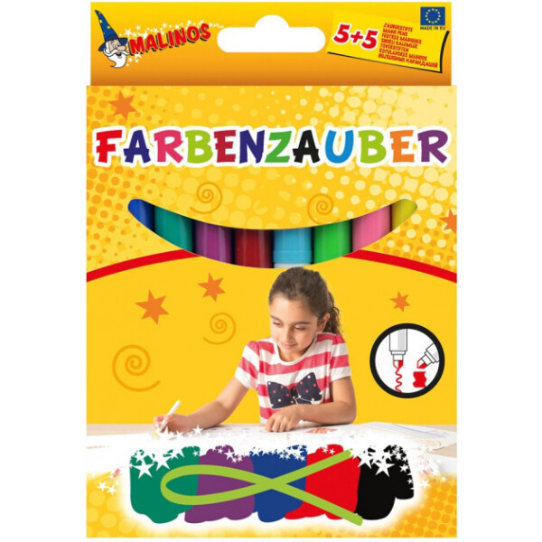 

Фломастеры волшебные Malinos Farbenzauber светлые рисуют по тёмным 10 шт (MA-300009)