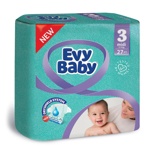 

Подгузники Evy Baby Elastic 3 Midi 27 шт (B-2313)