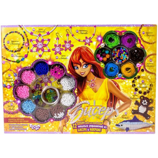 

Набор для создания украшения Danko Toys Бисер Макраме (ДТ-ОО-09-59)