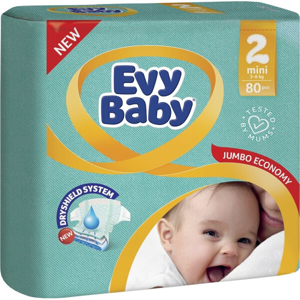 

Подгузники Evy Baby Elastic 2 Mini 80 шт (B-2326)