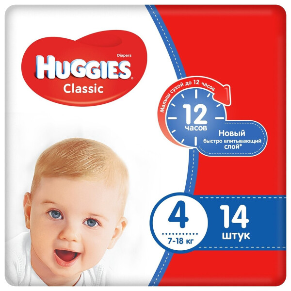 

Подгузники Huggies Classic 4 14 шт (9401077)