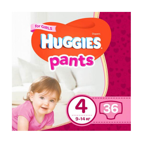 

Подгузники трусики для девочек Huggies Pants 4 36 шт (2558131)