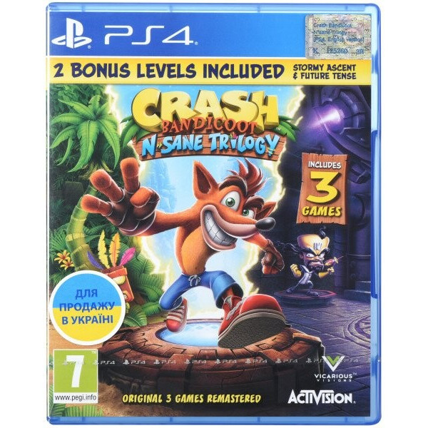 

Игра PS4 Crash Bandicoot N'sane Trilogy Blu-Ray диск(88222EN)