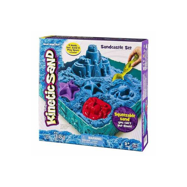 

Набор кинетического песка для творчества Kinetic Sand Замок из песка голубой 454 г (71402B)