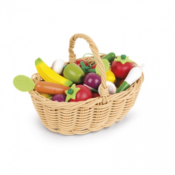 

Игровой набор Janod Корзина с овощами и фруктами 24 эл. J05620