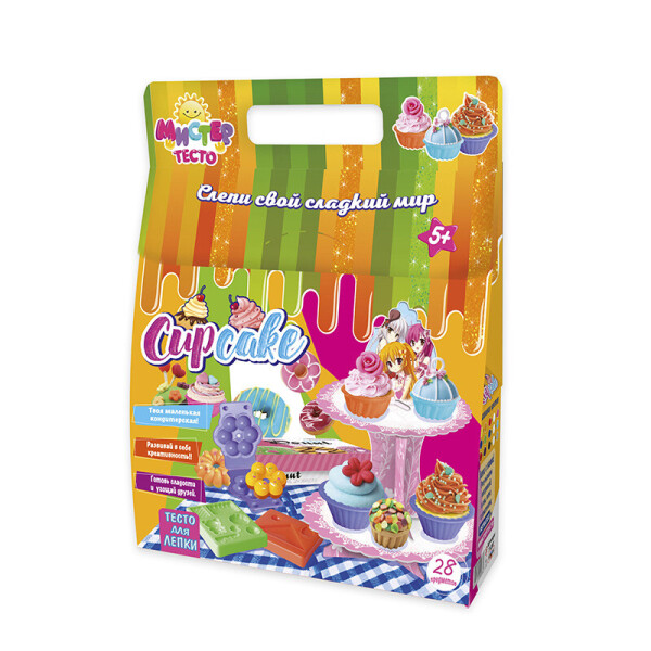 

Набор для креативного творчества Strateg Мистер тесто Cup Cake 28 элемента (71302)