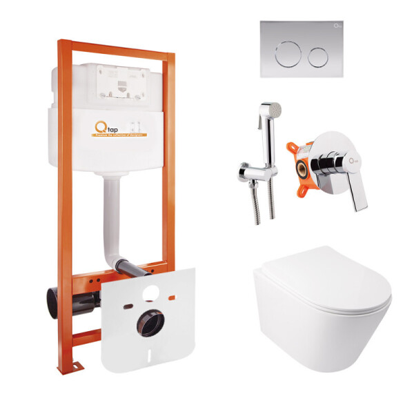 

Инсталляция Q-Tap Nest M425-M11CRM с унитазом Q-tap Swan WHI 5178 с сиденьем + набор для гигиенического душа со смесителем Form 001AB, M425M11CRMWHI5178FORM001AB