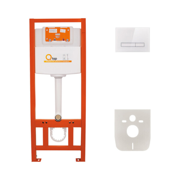 

Инсталляция Q-tap Nest комплект 4 в 1 с панелью смыва PL M08GLWHI, QTPLM08GLWHI
