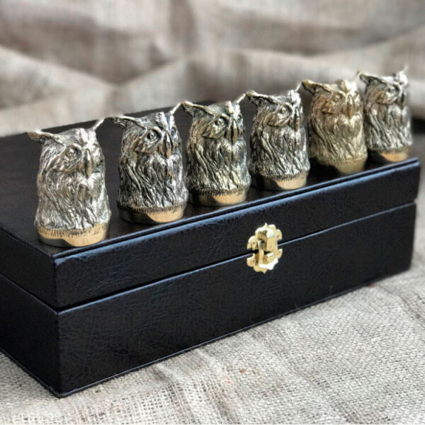 

Набор бронзовых рюмок Сова в наборе 6 штук Nb Art 480033