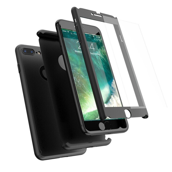 

Противоударный чехол JETech 360° +стекло 9Н на Iphone 7/8 black (232997)