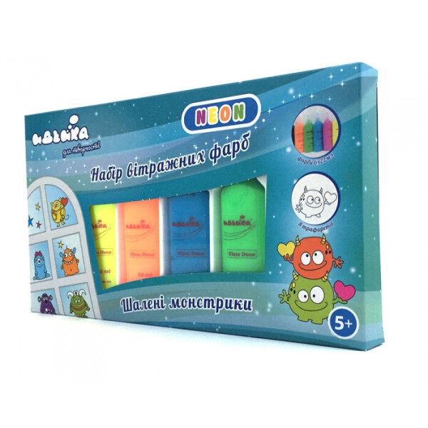 

Набор витражных красок. Идейка NEON ";Безумные монстры"; (98508)